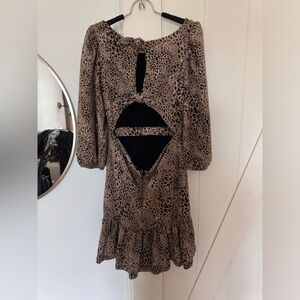 Anthropologie leopard bring dress with open back